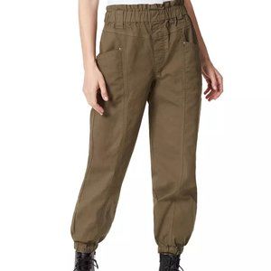 FRAYED DENIM  Paper Bag-gy Jogger Pants In Olive Night